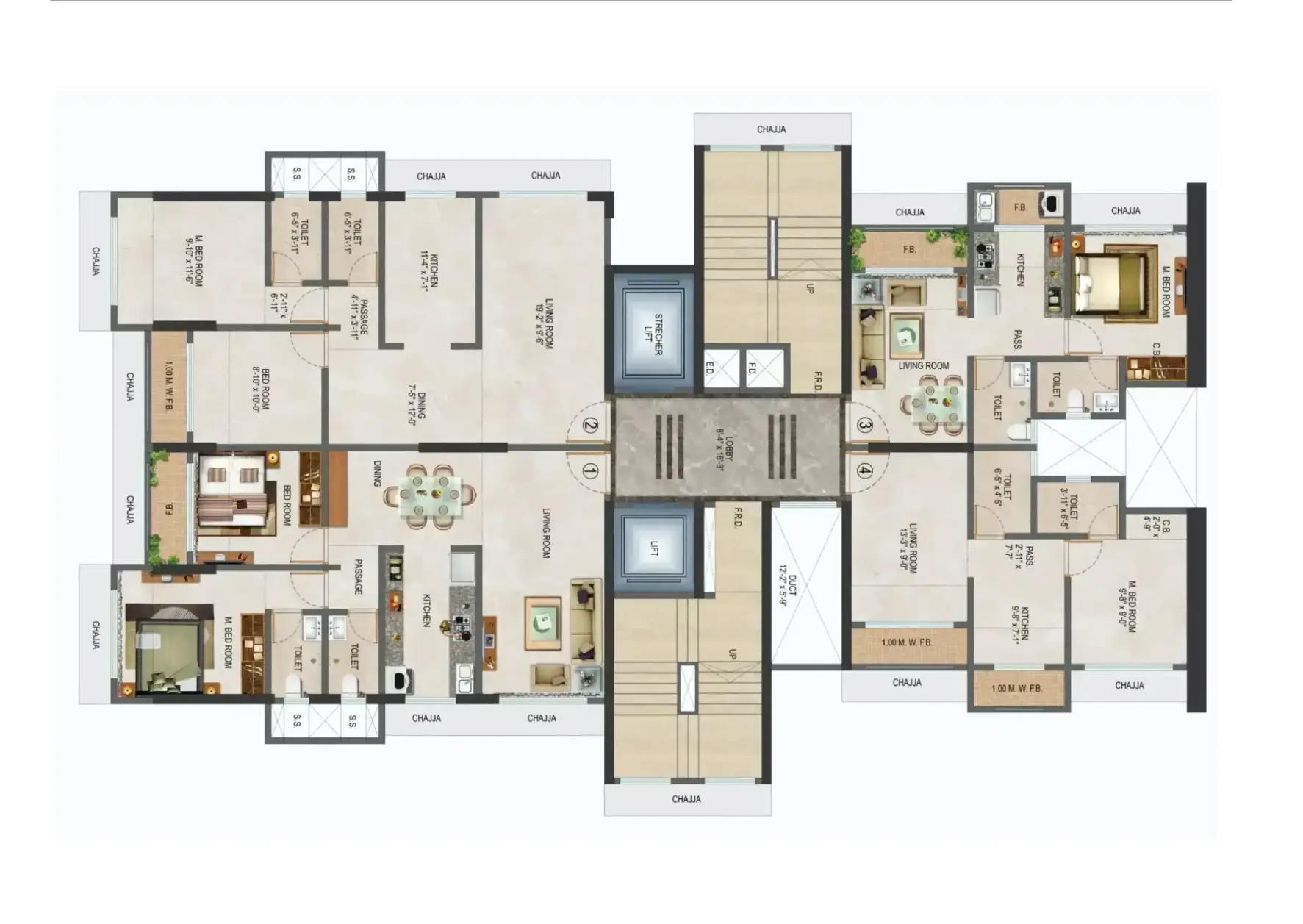 2BHK Floor Plan